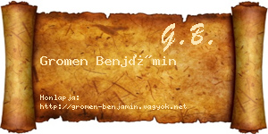 Gromen Benjámin névjegykártya
